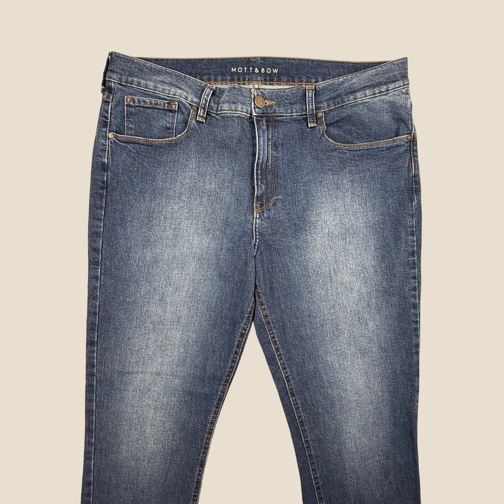 Mott & Bow Womens Boyfriend Jeans Medium Wash Blue Denim W32 L30 SBOY-RIdg-21mo